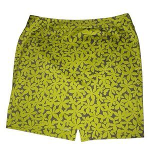 Lane Bryant Sz 26 Pencil Skirt Classic Green Taupe Cotton Blend Women’s Floral